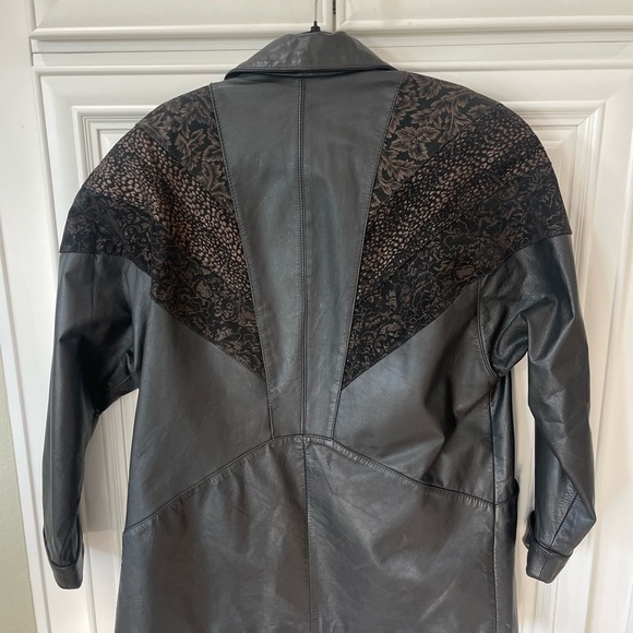 Vintage Adler 80s / 90s Black Suede Oversized Leather Jacket coat - Size small - Picture 15 of 15